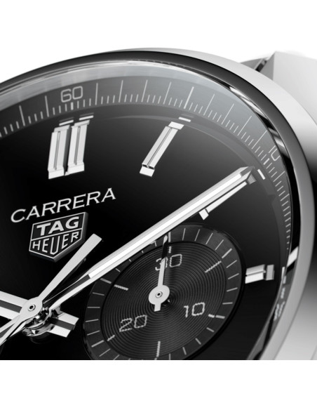 Montre TAG Heuer Carrera Chronographe Automatique Cadran noir Bracelet en acier satiné et poli 42 mm