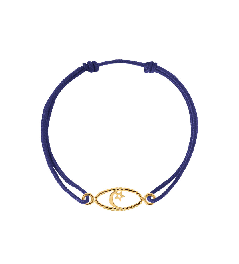 Bracelet Charlet Iris Croissant de Lune or jaune cordon enfant