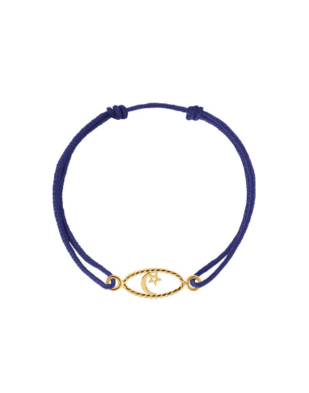 Bracelet Charlet Iris Croissant de Lune or jaune cordon enfant