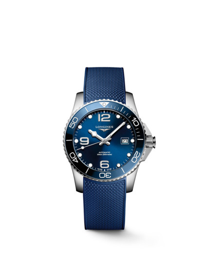 Montre Longines Hydroconquest automatique cadran bleu bracelet caoutchouc bleu 41 mm