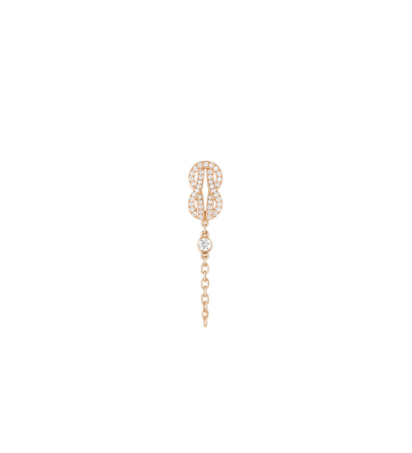 Boucle d'oreille Fred Chance Infinie or rose diamants