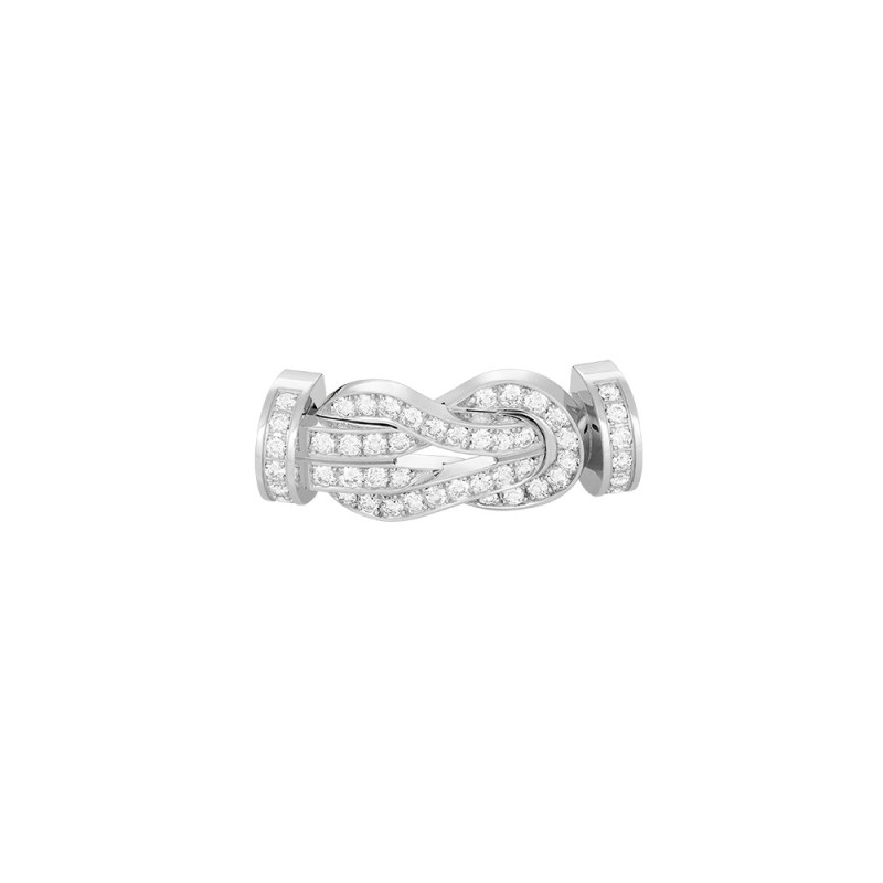 Boucle Fred Chance Infinie or blanc full pavé diamants GM