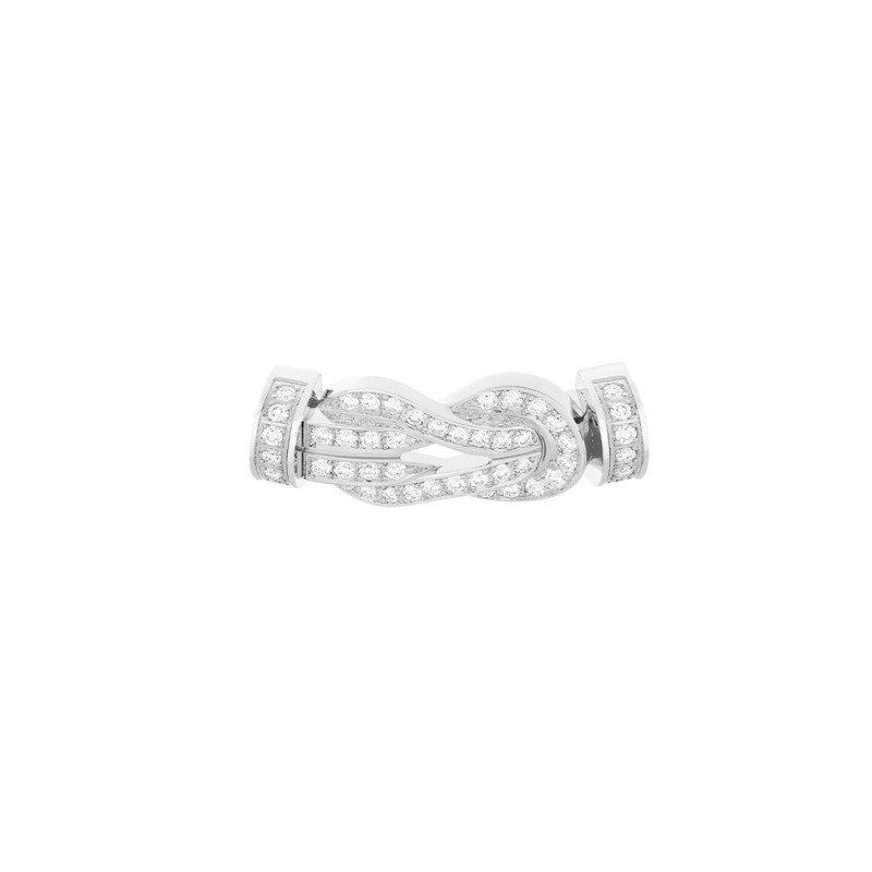 Boucle Fred Chance Infinie or blanc full pavée diamants GM