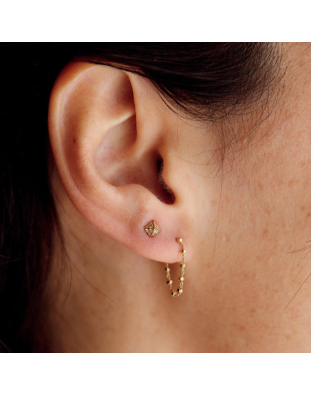 Boucle d'oreille Charlet Diamantée 3 cm