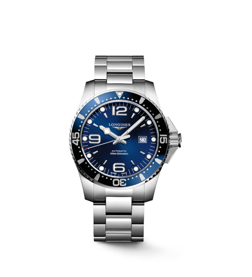Montre Longines Hydroconquest automatique cadran bleu bracelet acier 44mm