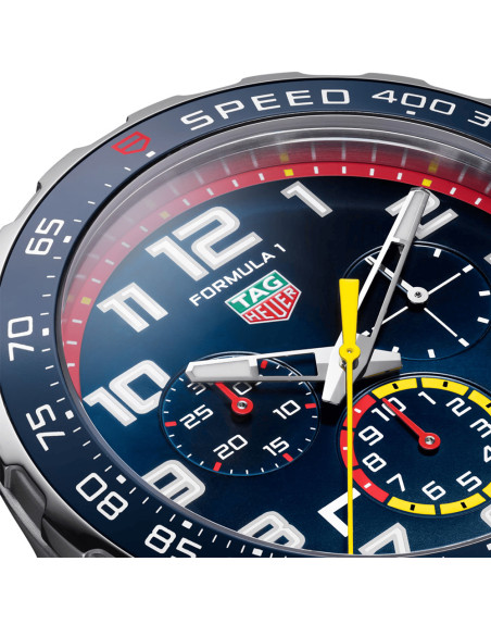 Montre TAG Heuer Formula 1 Red Bull Racing Chronographe Cadran bleu Bracelet acier 43mm