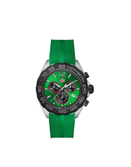Montre TAG Heuer Formula 1 Chronographe à quartz Cadran vert soleillé Bracelet caoutchouc 43mm