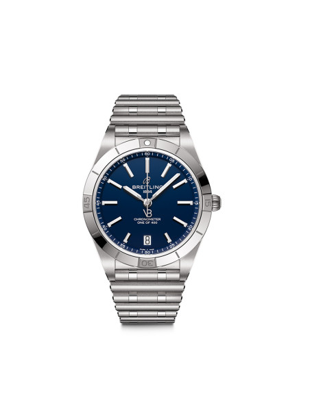 Montre Breitling Chronomat x Victoria Beckham automatique cadran bleu nuit bracelet rouleaux acier 36 mm