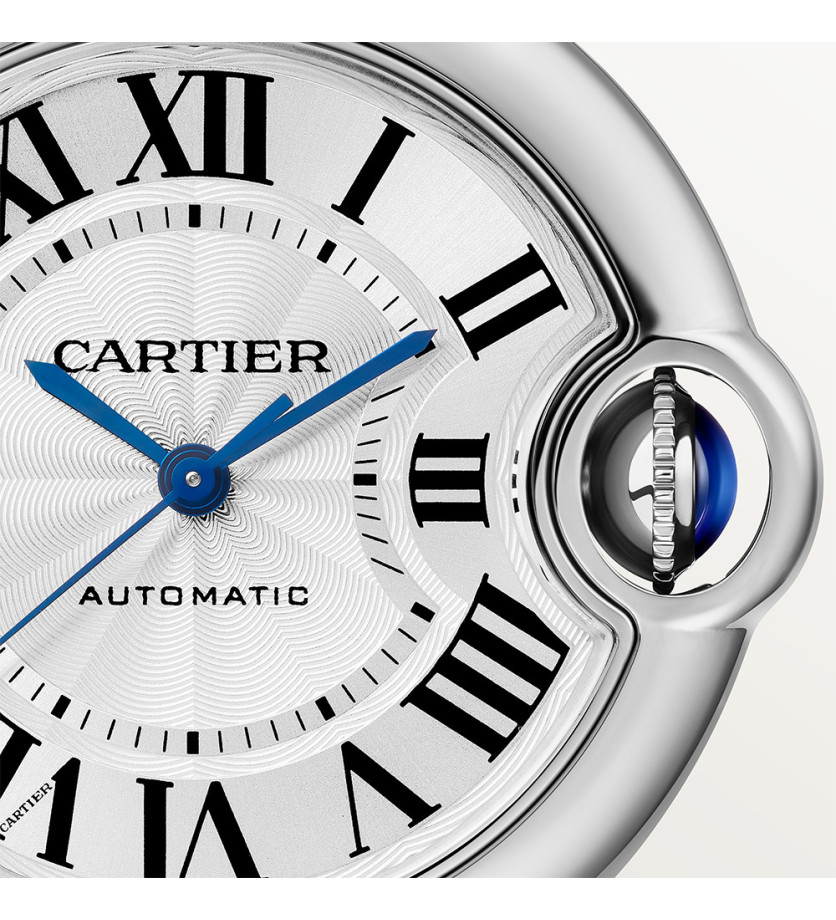 Montre Ballon Bleu de Cartier automatique acier cadran argenté guilloché 33mm
