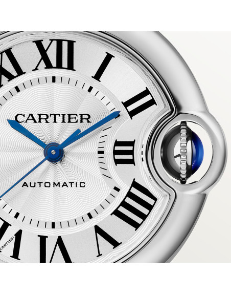 Montre Ballon Bleu de Cartier automatique acier cadran argenté guilloché 33mm