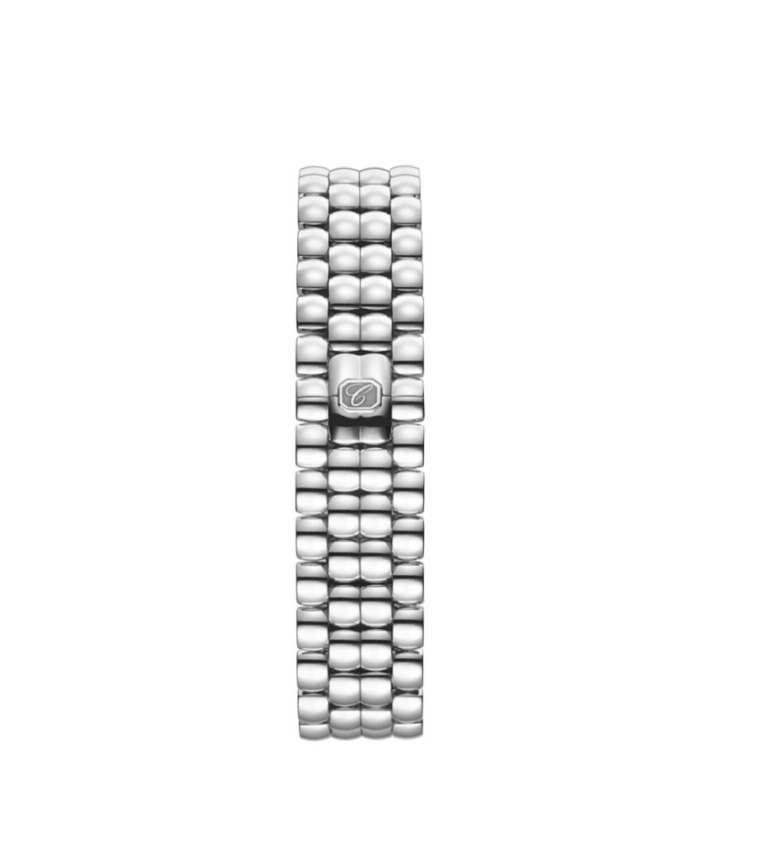 Montre Chopard Happy Sport The First automatique cadran nacre perlé et diamant bracelet acier 33 mm