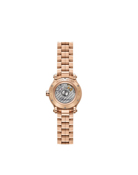 Montre Chopard Happy Sport automatique cadran or rose diamants bracelet or rose 33mm