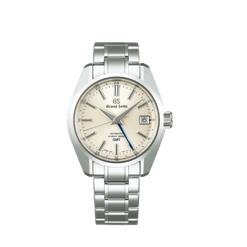 Montre Grand Seiko Heritage Hi-Beat GMT automatique cadran blanc bracelet acier 40 mm