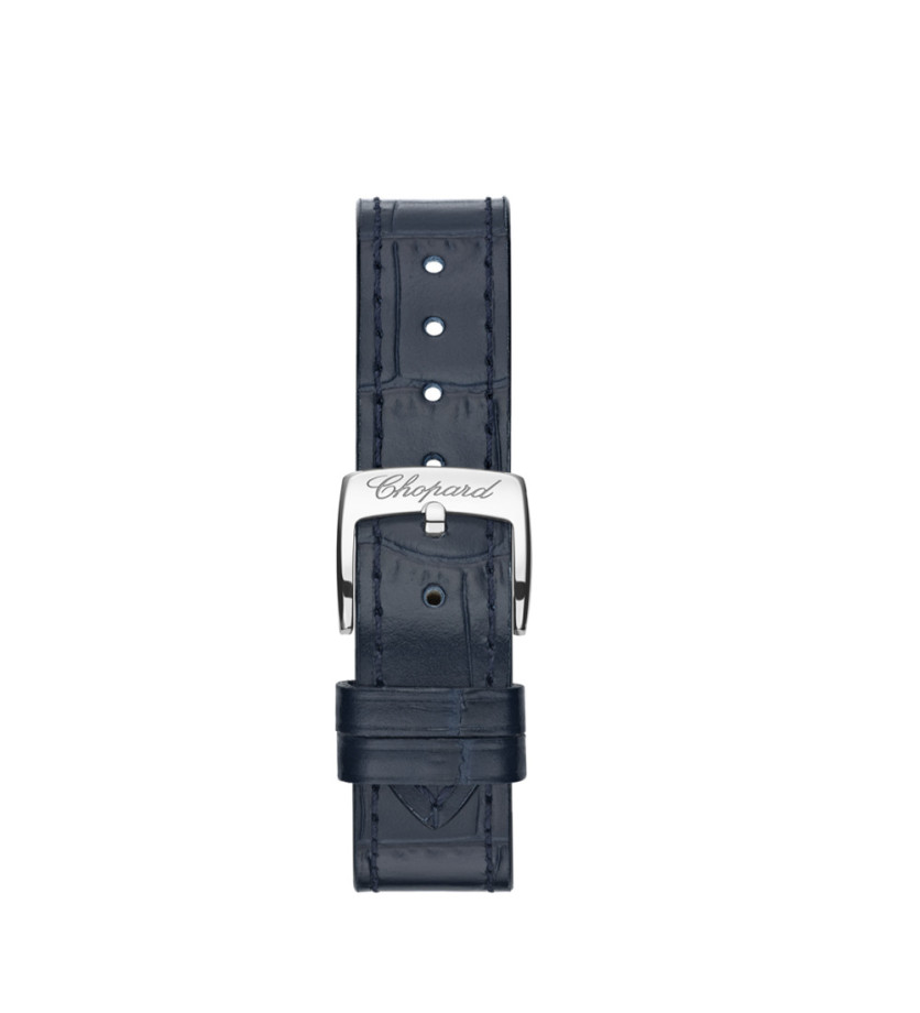 Montre Chopard Happy Sport automatique cadran argenté bracelet alligator 33 mm