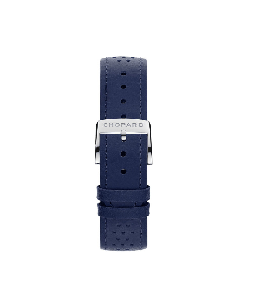 Montre Chopard Mille Miglia Chronographe automatique cadran argent bracelet cuir de veau 40,5 mm