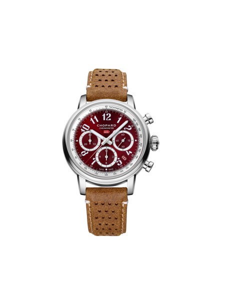 Montre Chopard Mille Miglia Classic Chronograph automatique cadran rouge bracelet cuir 40.5mm