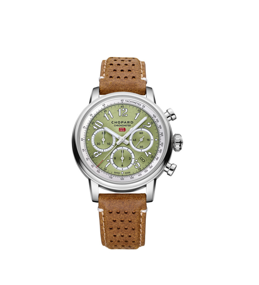 Montre Chopard Mille Migla Classic Chronograph automatique cadran vert bracelet en cuir 40.5mm