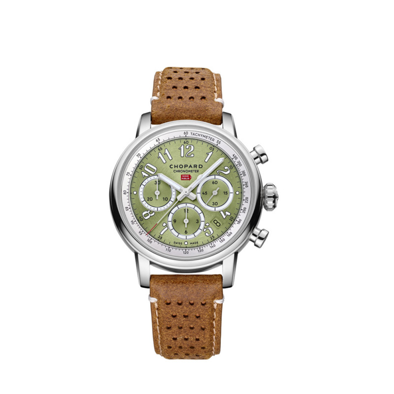 Montre Chopard Mille Migla Classic Chronograph automatique cadran vert bracelet en cuir 40.5mm