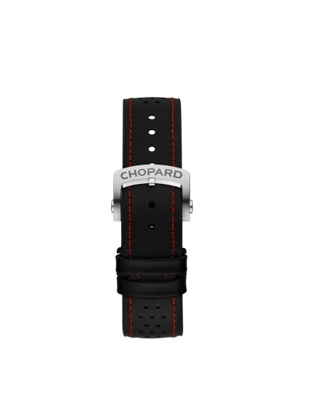 Montre Chopard Mille Miglia automatique cadran ardoise satiné bracelet cuir noir surpiqures rouges 44mm