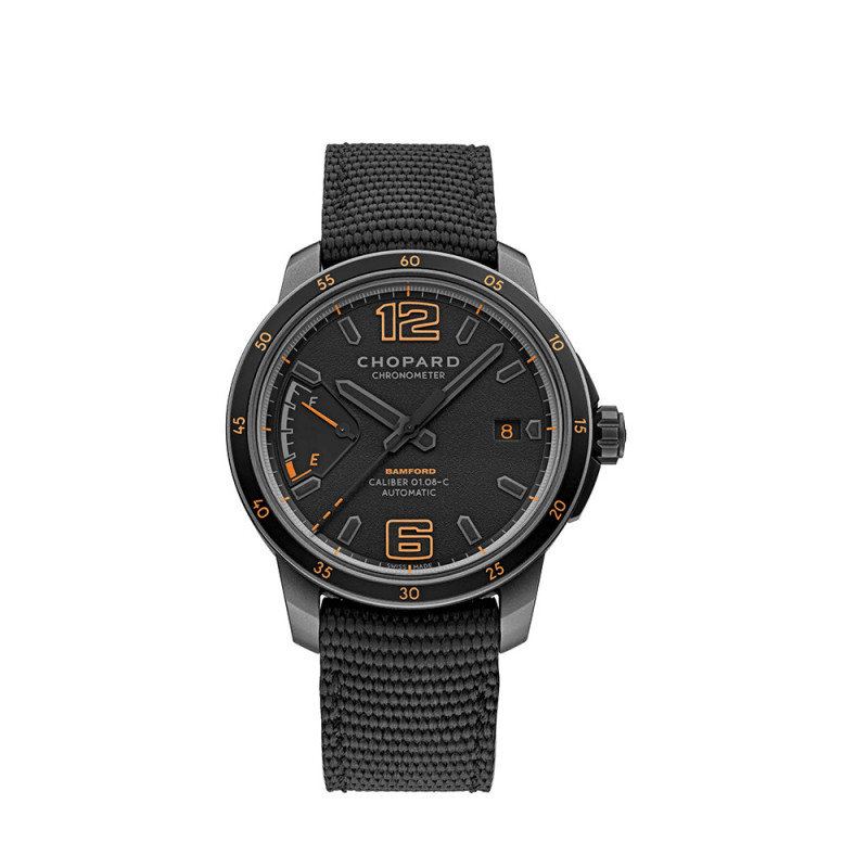 Montre Chopard Mille Miglia automatique cadran noir bracelet en textile 43 mm