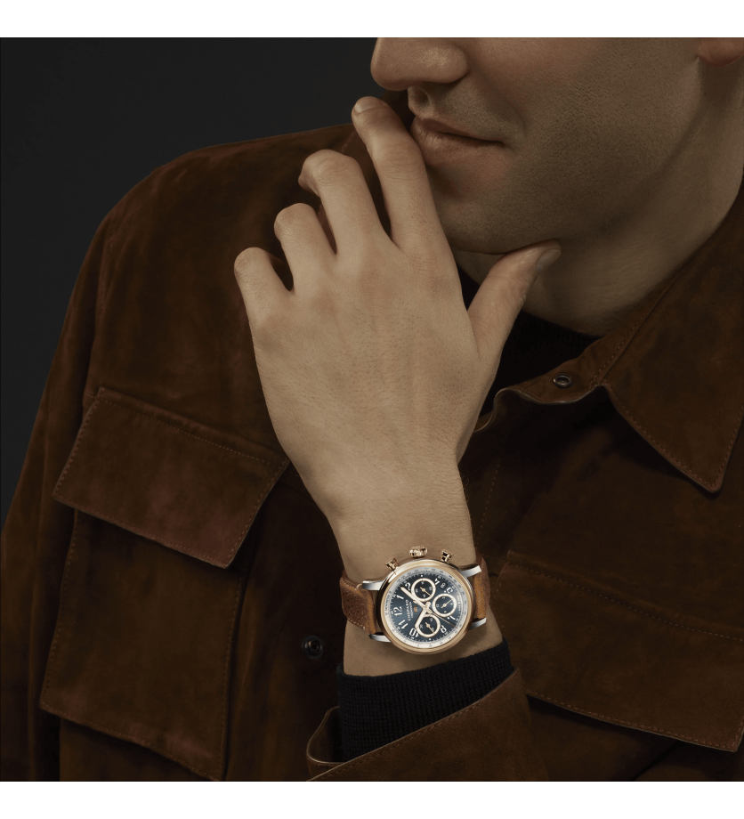 Montre Chopard Mille Miglia Chronographe automatique cadran grigio-blu bracelet cuir 40.5mm