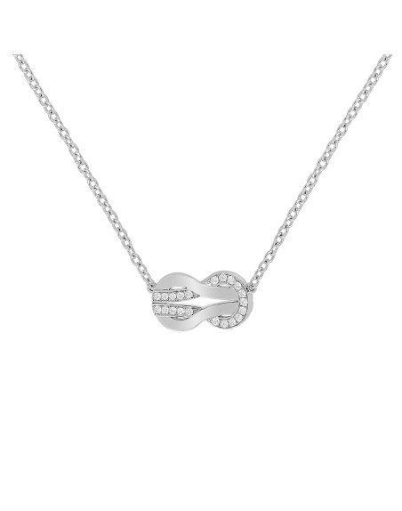 Collier Fred Chance Infinie or blanc semi pavé diamants