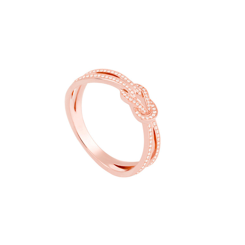 Bague Fred Chance Infinie or rose full pavé diamants