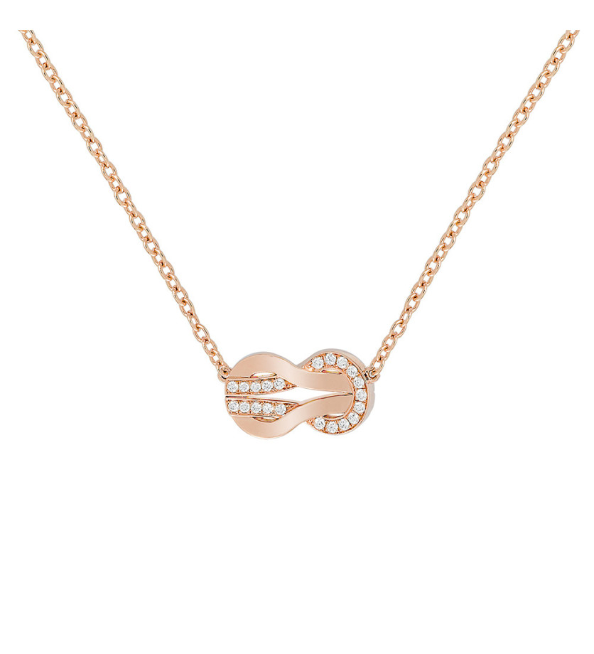Collier Fred Chance Infinie or rose semi pavé diamants
