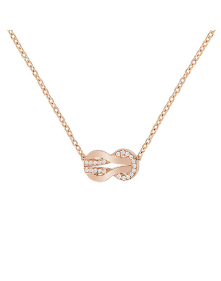 Collier Fred Chance Infinie or rose semi pavé diamants