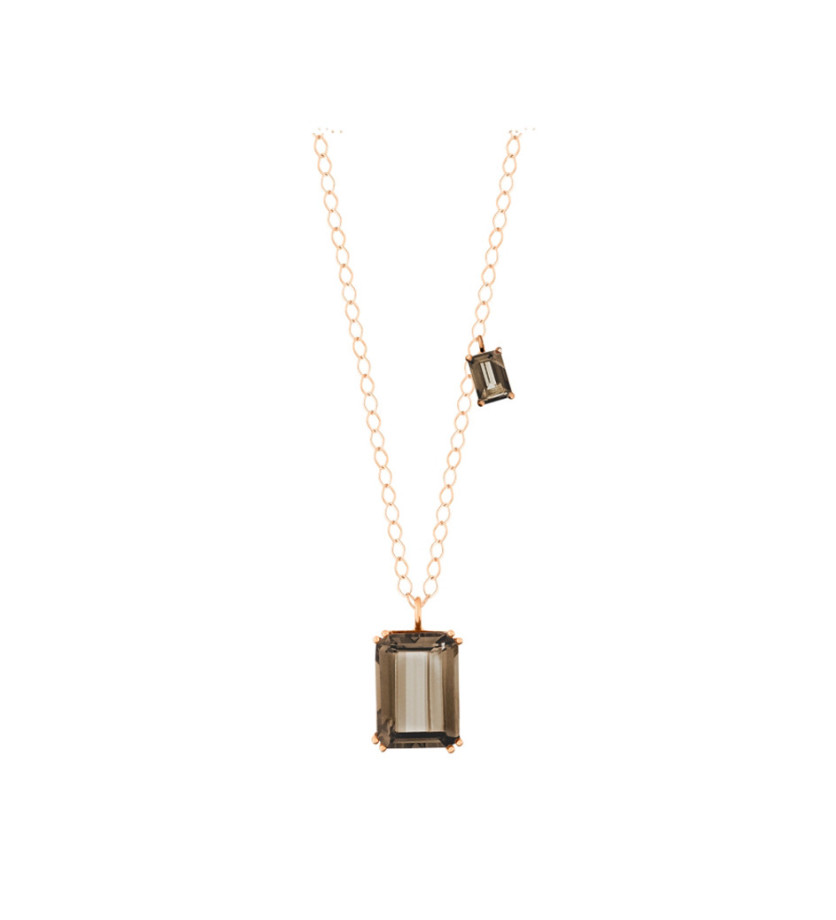Collier Ginette NY  Duo Cocktail Smoky Quartz