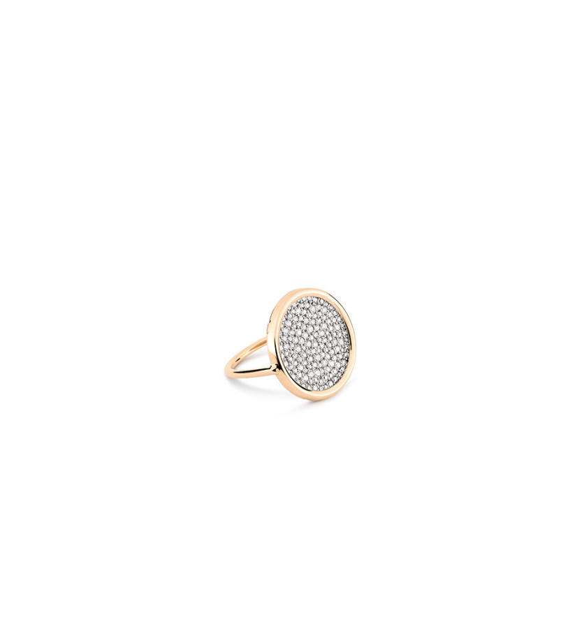 Bague Ginette NY Disc Ring Or Rose Diamants