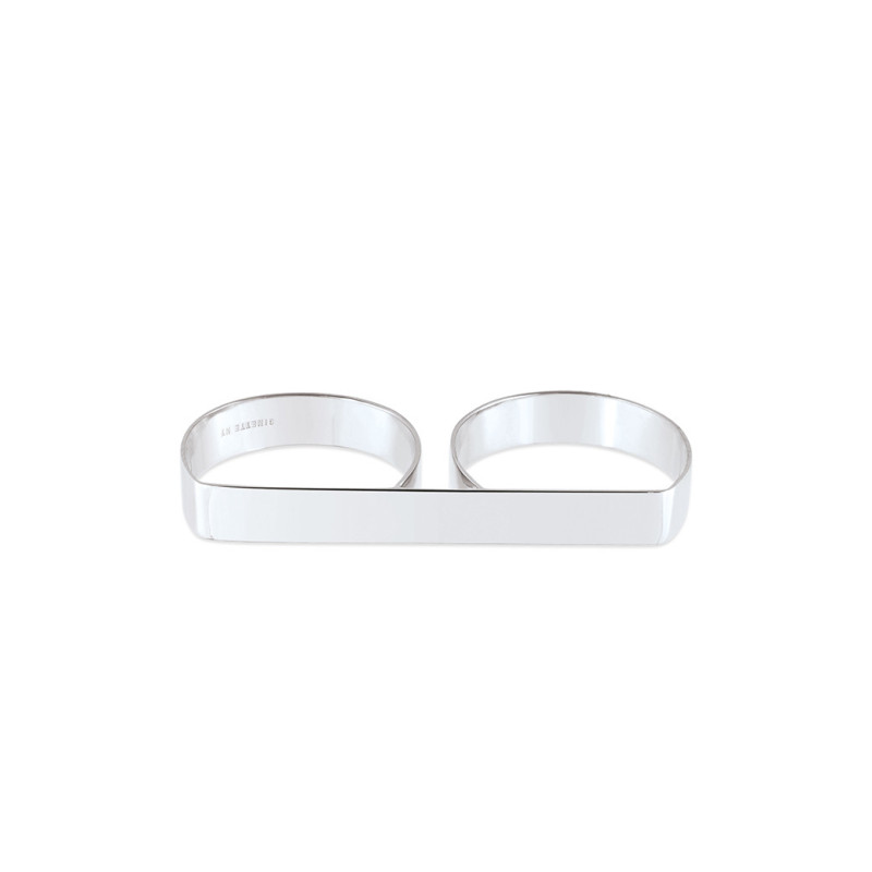 Double Bague Ginette NY Or Blanc