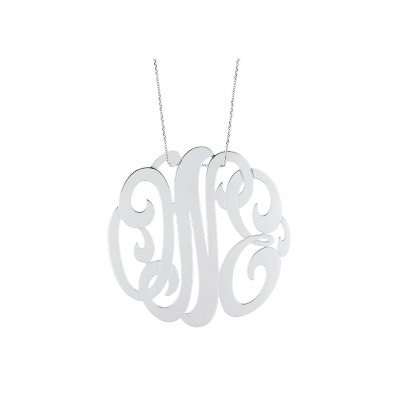 Collier Ginette NY Lace Monogram "One" Or Blanc