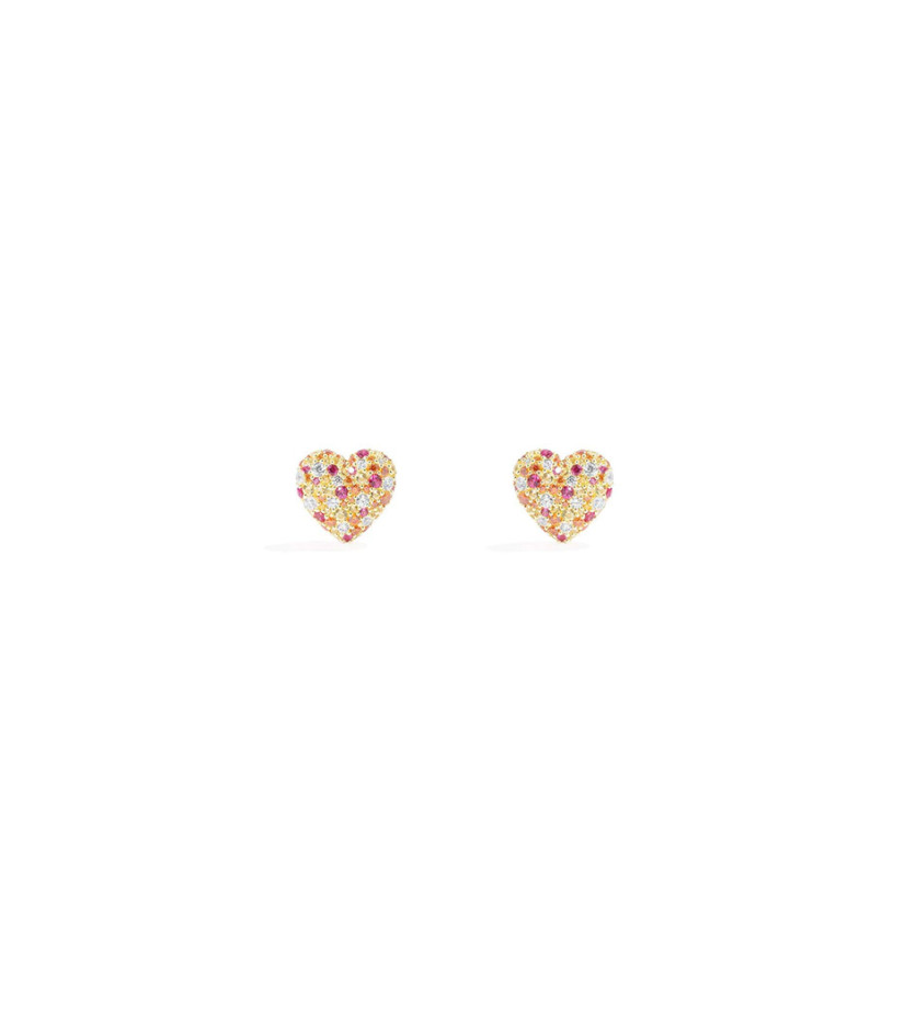 Boucles d'oreille APM Monaco Valentine coeur multicolore