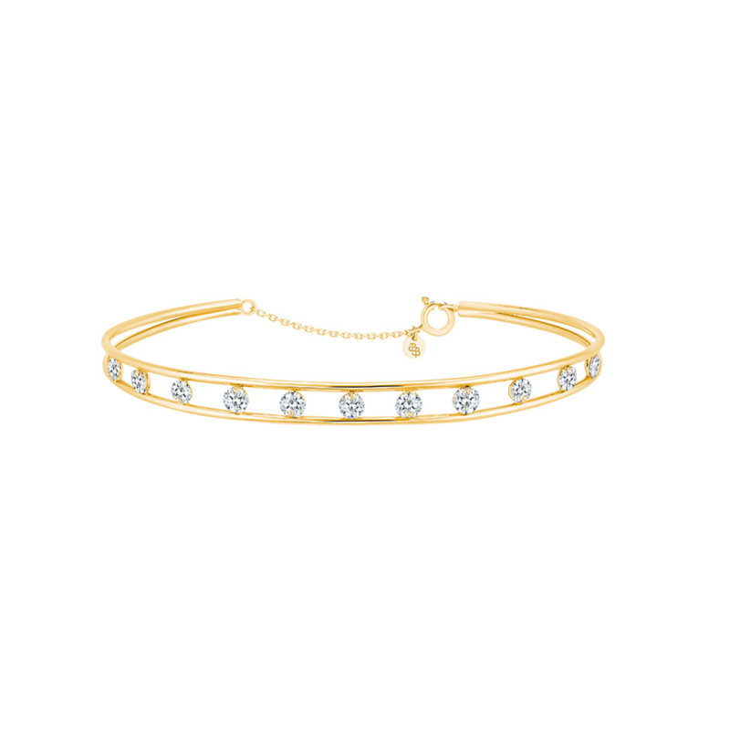 Bracelet La Brune et La Blonde Hula Hoop or jaune diamants
