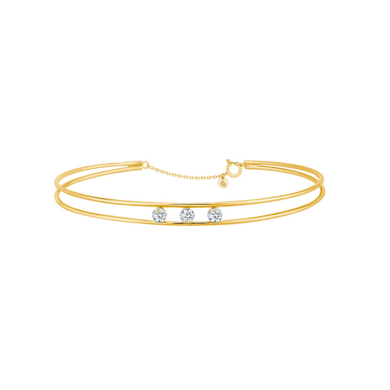 Bracelet La Brune et La Blonde Hula Hoop or jaune diamants