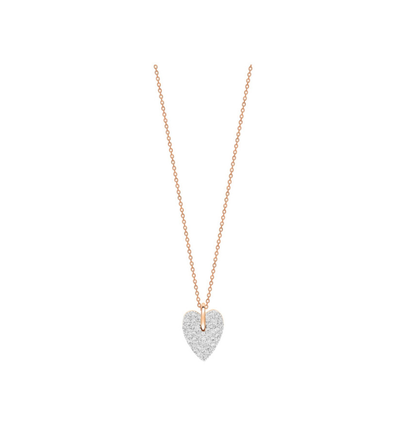 Collier Ginette NY Angèle Mini Diamond Heart or rose diamants