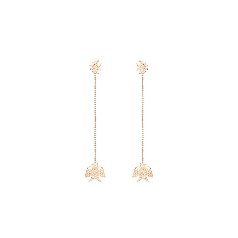 Boucles D'Oreilles Ginette NY Georgia or rose