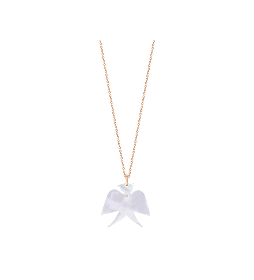 Collier Ginette NY Georgia or rose nacre blanche