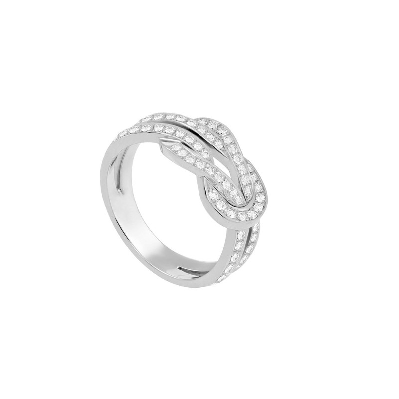 Bague Fred Chance Infinie or blanc full pavé diamants