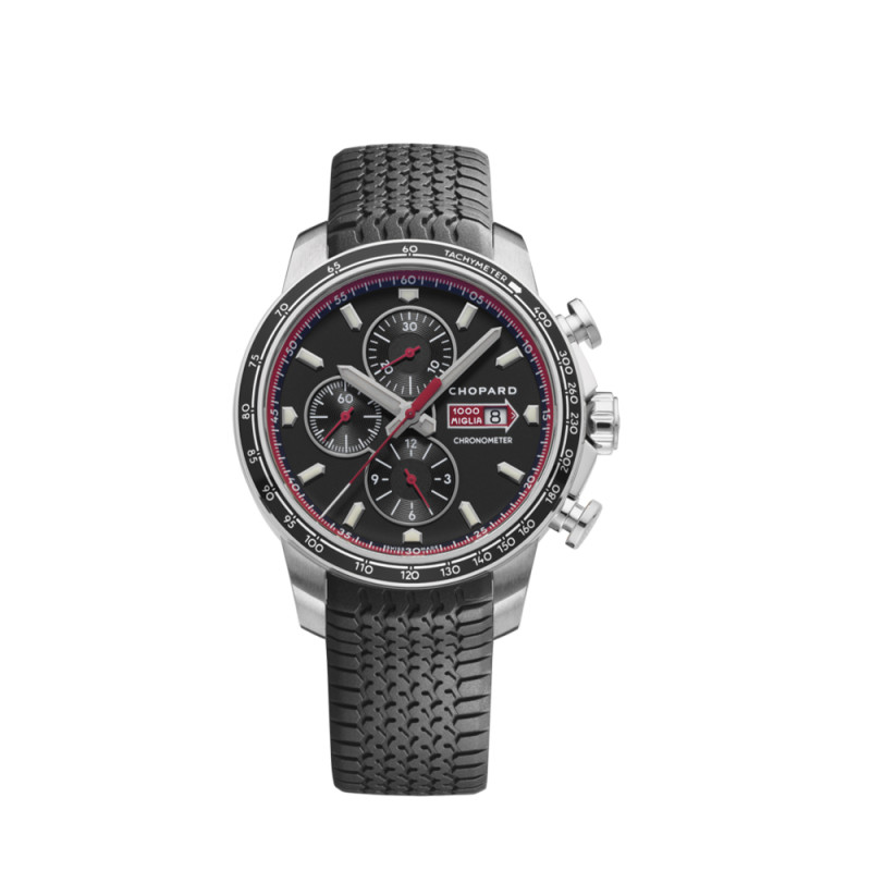 Montre Chopard Mille Miglia automatique cadran noir bracelet en caoutchouc noir 44mm