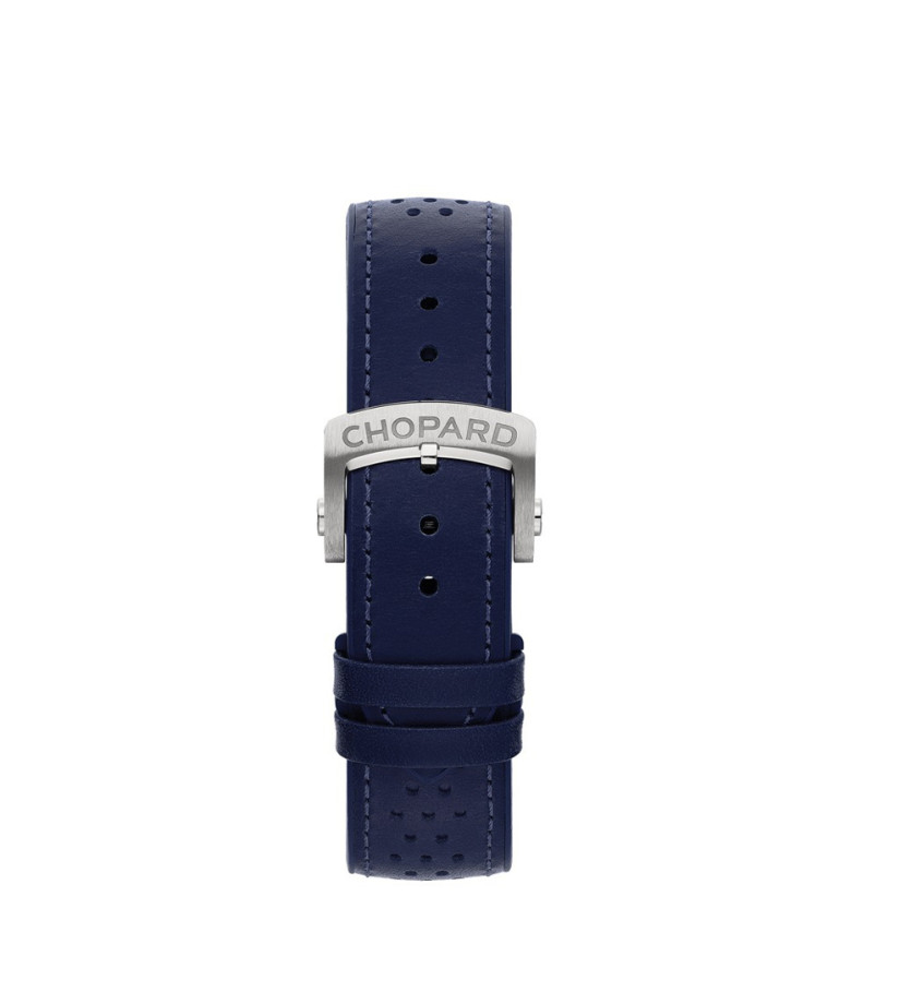 Montre Chopard Mille Miglia automatique acier cadran bleu bracelet caoutchouc bleu 44mm