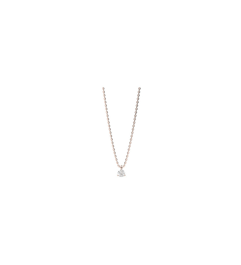 Collier solitaire Mademoiselle Frojo or rose diamant 0.10ct