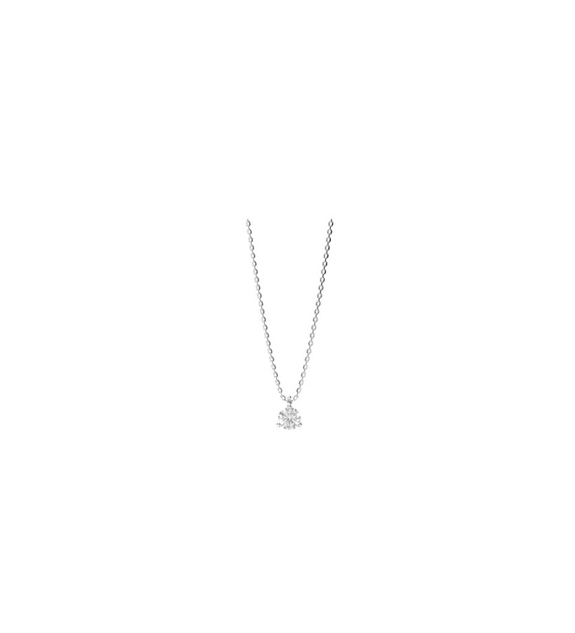 Collier solitaire Mademoiselle Frojo or blanc diamant 0.20ct