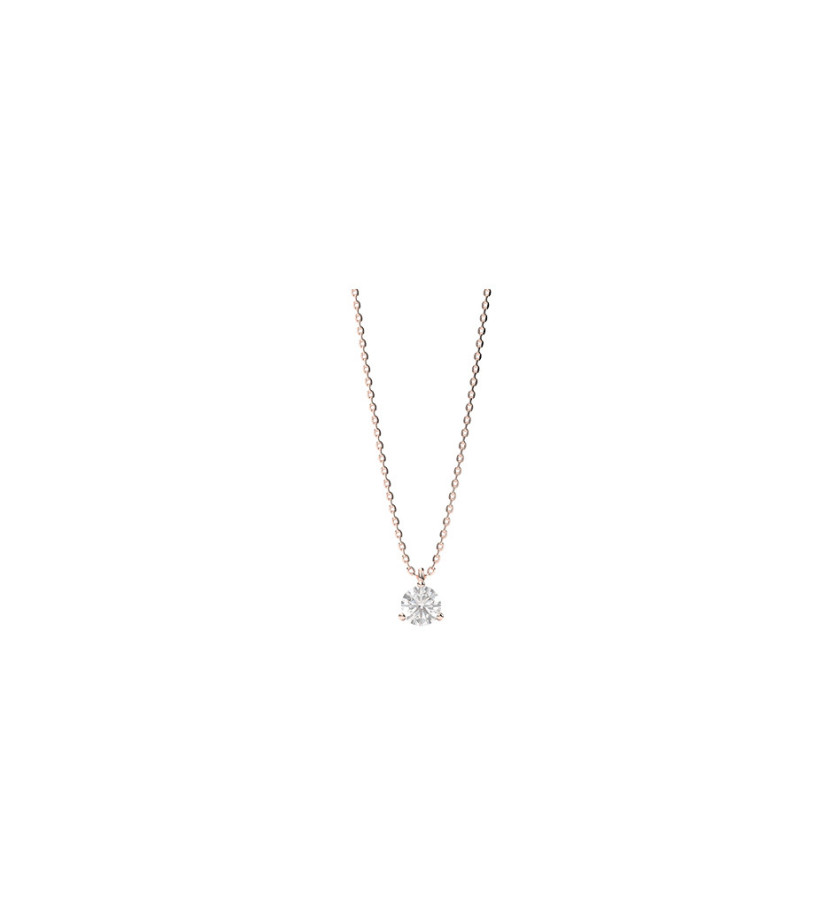 Collier solitaire Mademoiselle Frojo or rose diamant 0.30ct