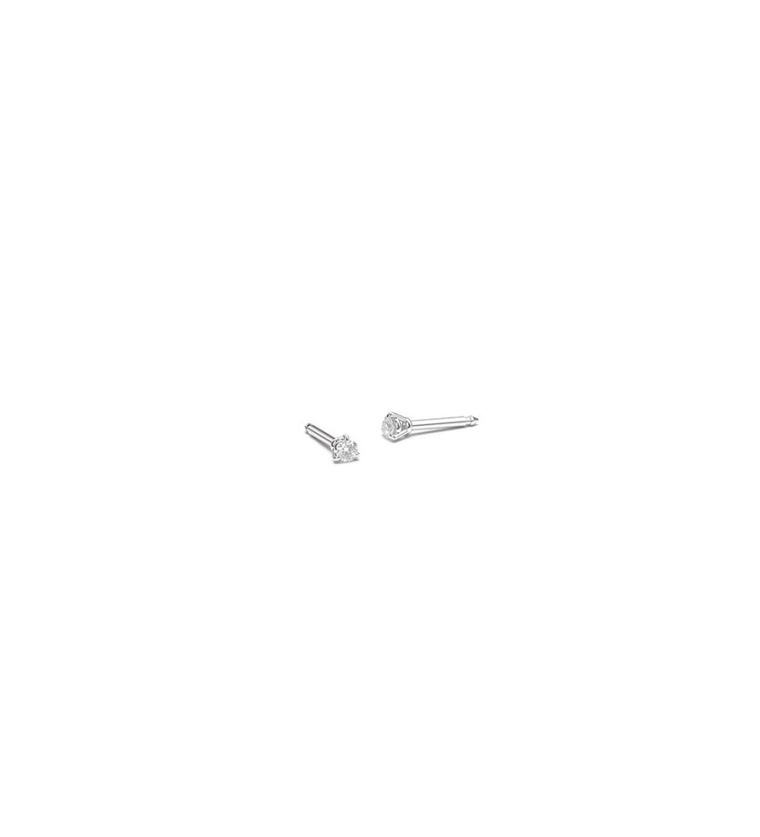Puces d'oreilles Mademoiselle Frojo or blanc diamant 0.10ct