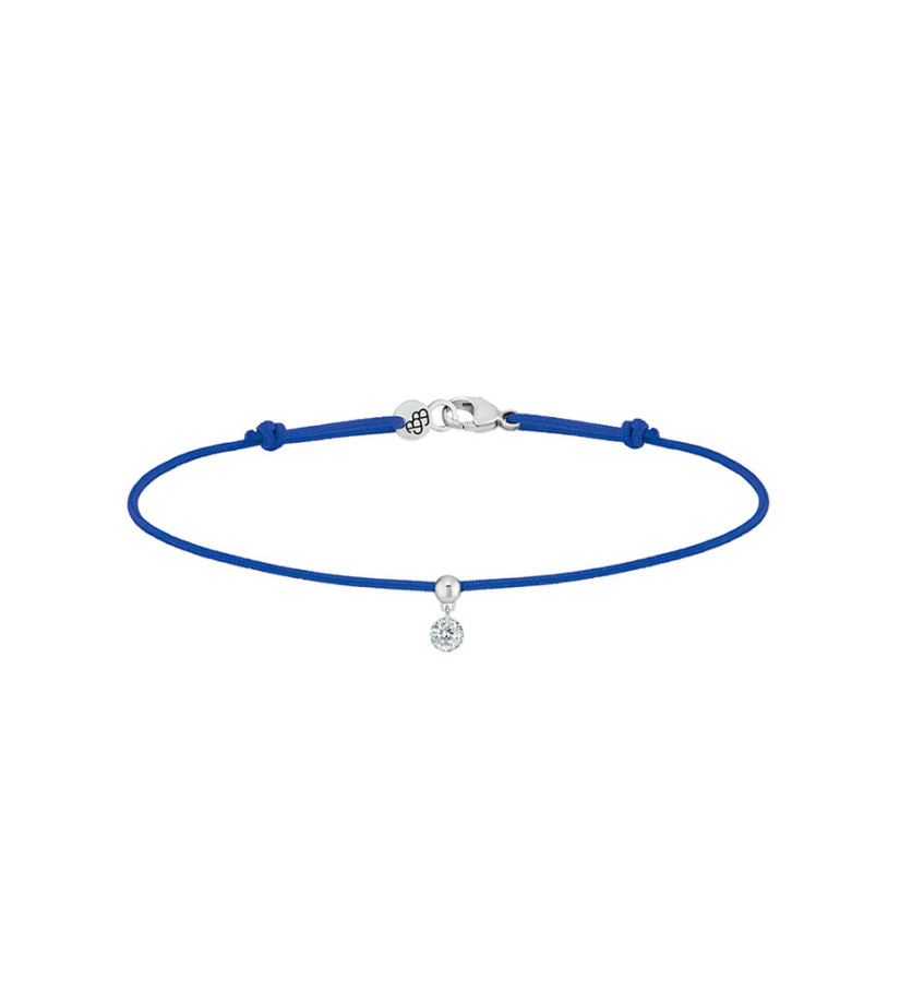 Bracelet La Brune Et La Blonde Cordon BB bleu or blanc diamant