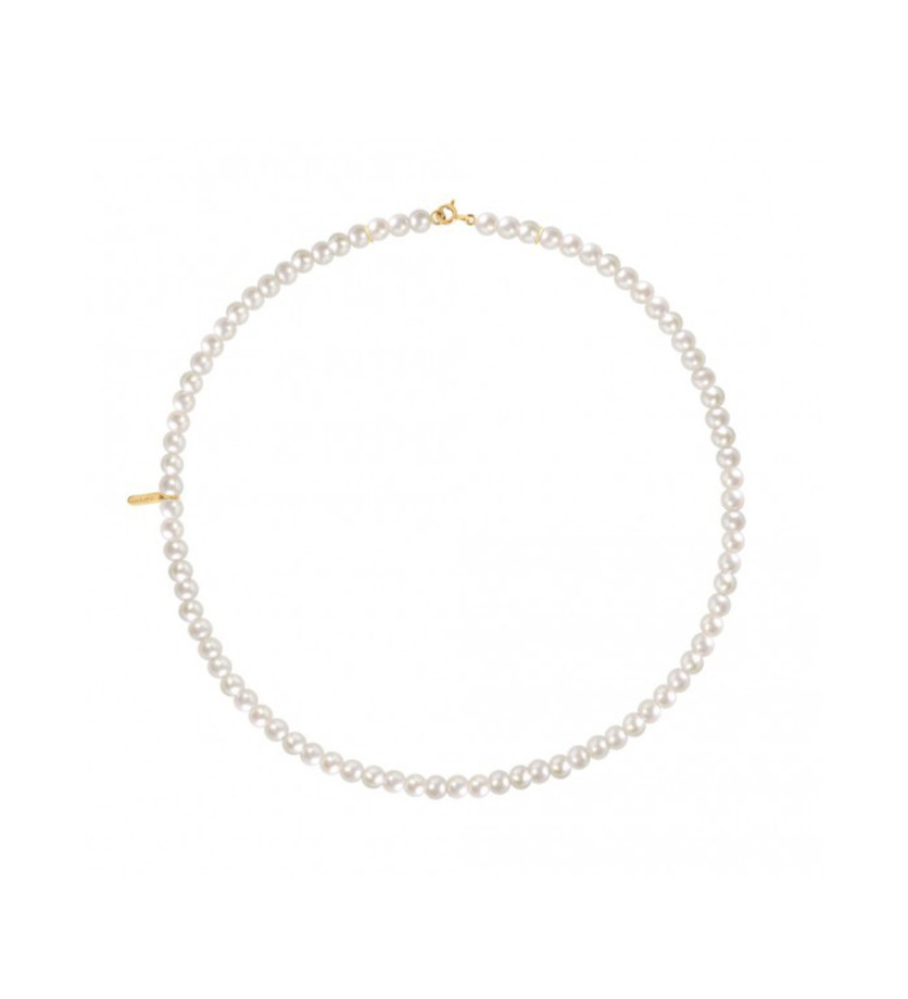 Collier Claverin Lotta Love Timeless or jaune perles blanches