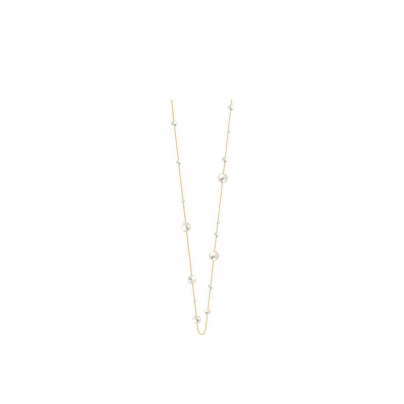 Collier Claverin Lotta Love Parade or jaune perles blanches