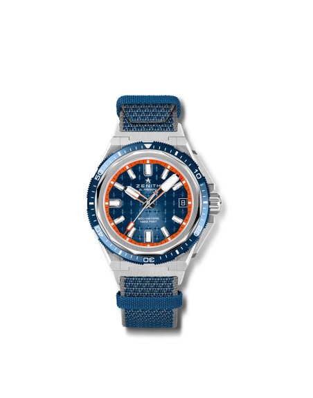 Montre Zenith Extreme Diver automatique cadran bleu bracelet tissu 43 mm
